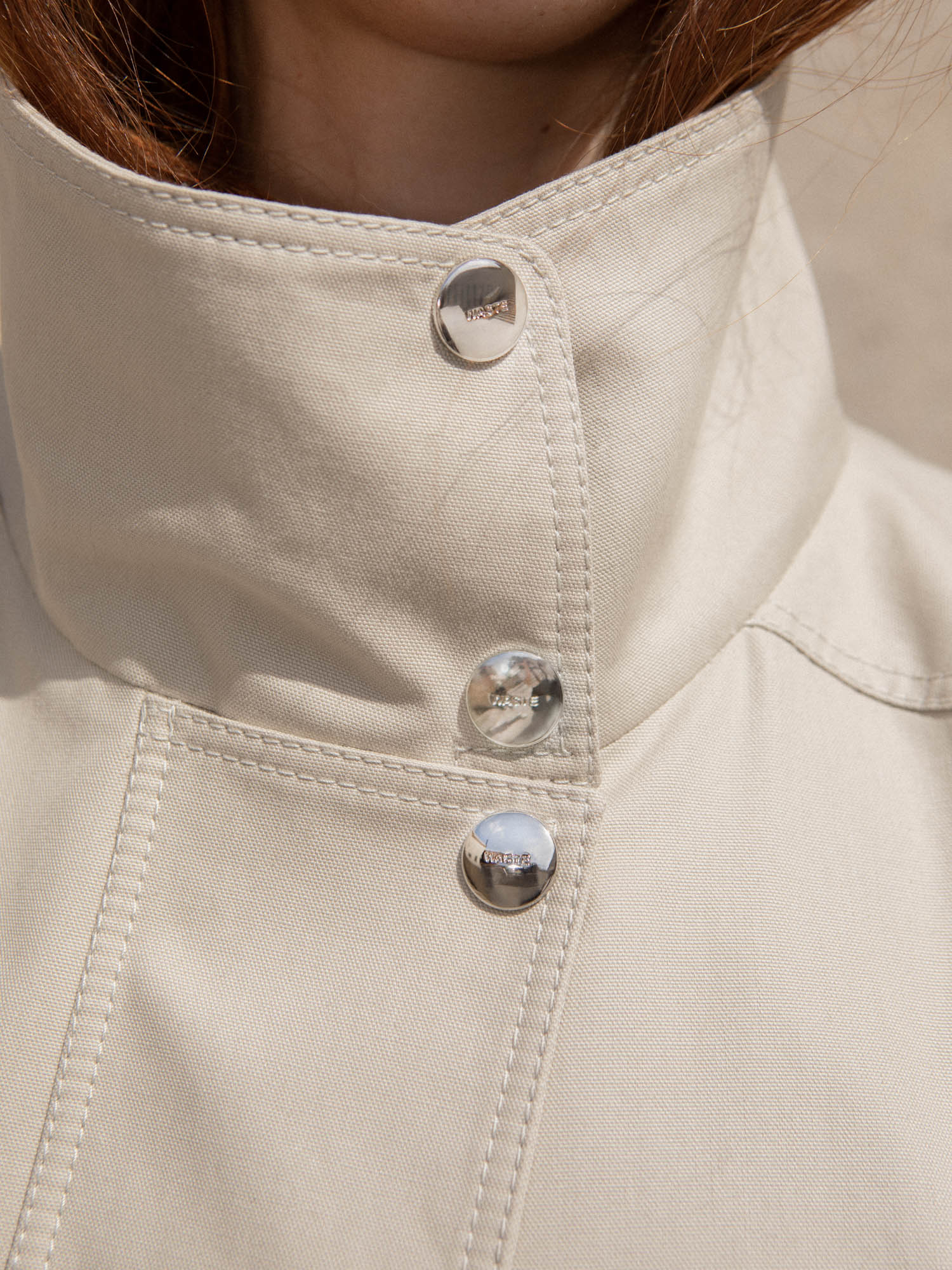 Perry - Veste Col Montant Beige