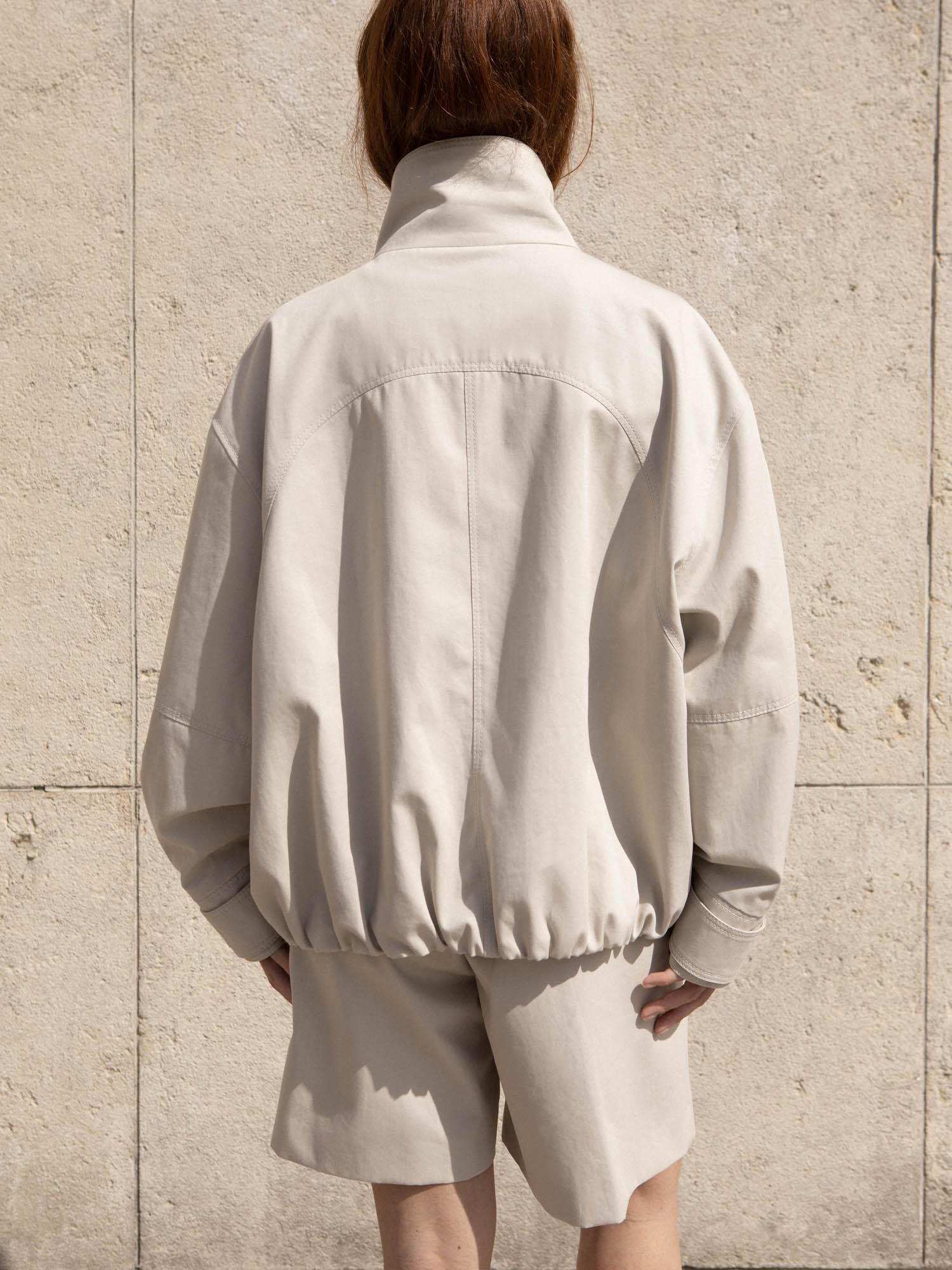Perry - Veste Col Montant Beige