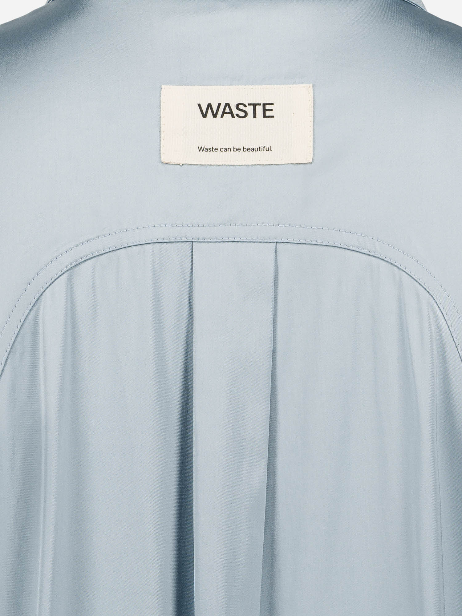 Willy - Chemise Oversize Satin Bleu Ciel