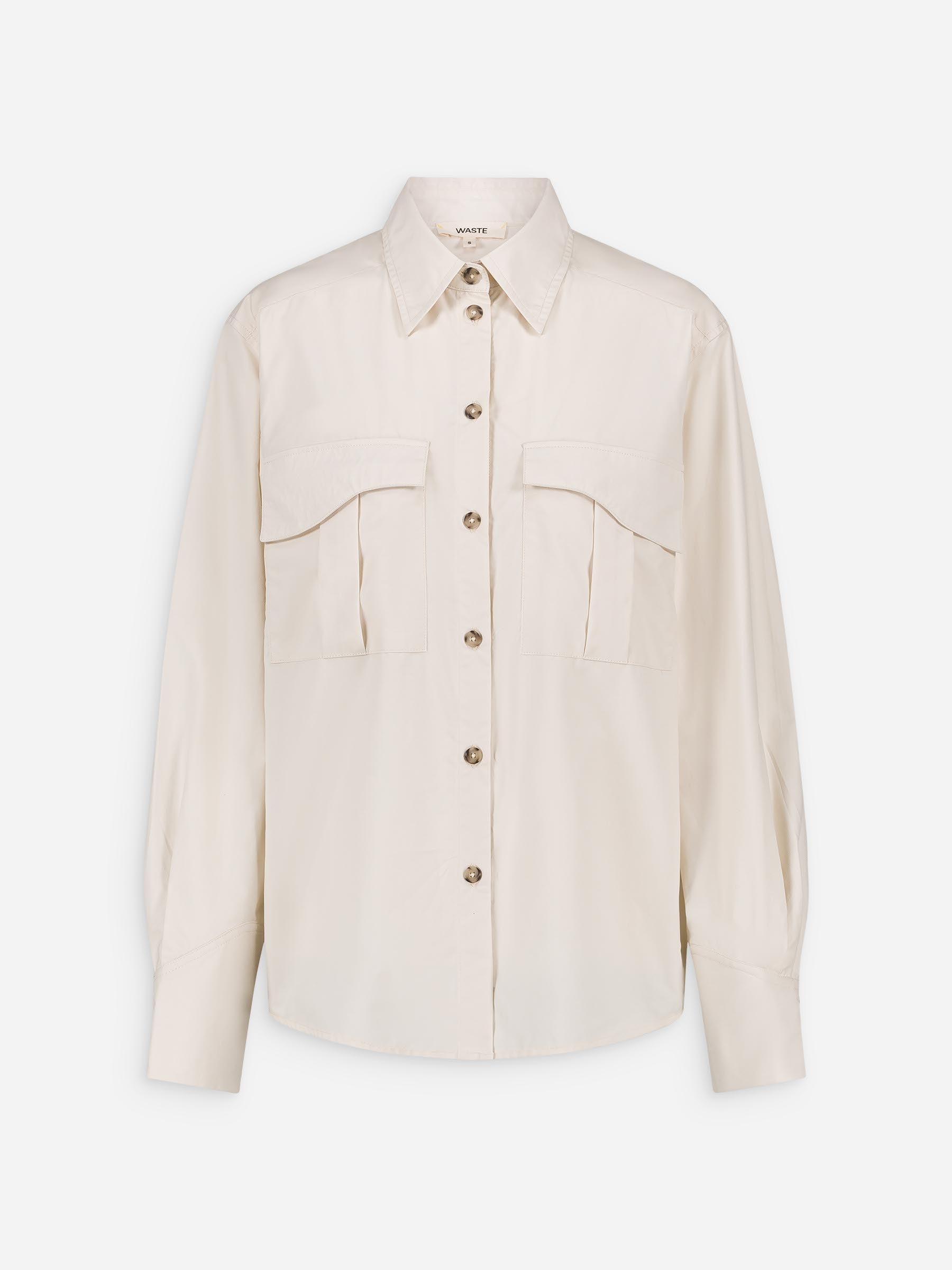 CALI Cremefarbenes Cargo-Overshirt