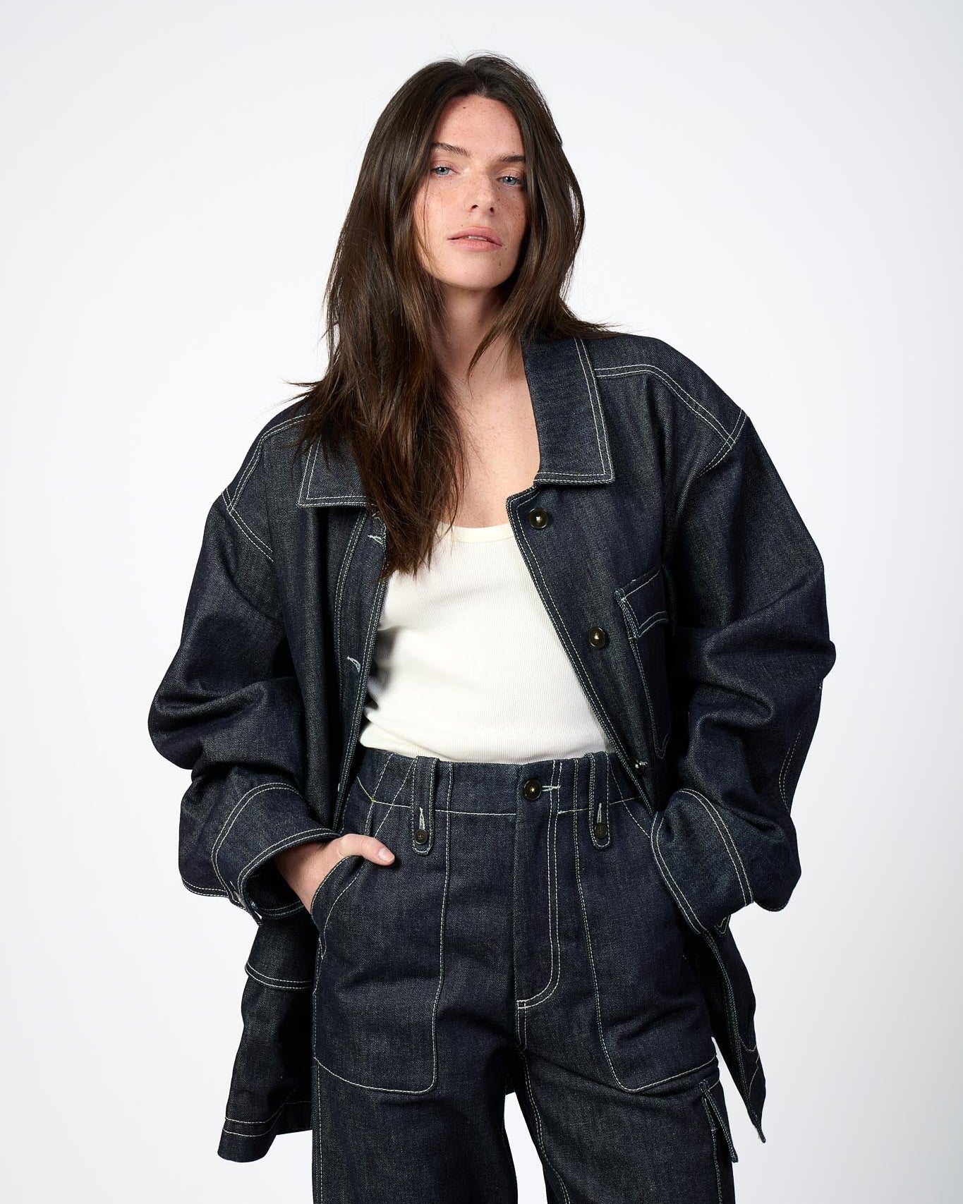 Pascal - Veste Oversize Denim Brut