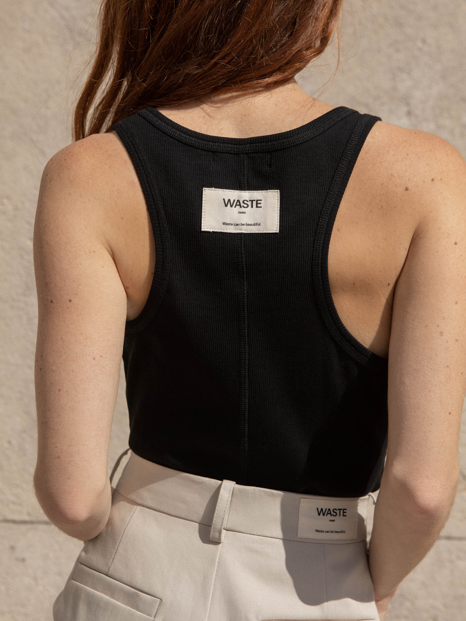 Jane - Black Metal Buckle Tank Top