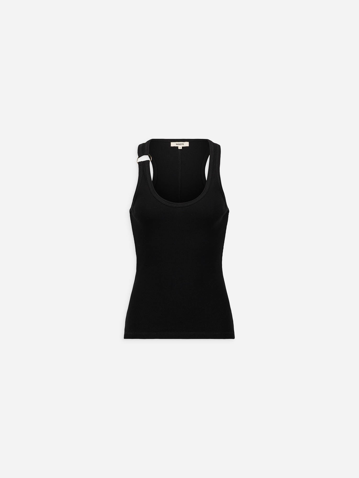 Jane - Black Metal Buckle Tank Top