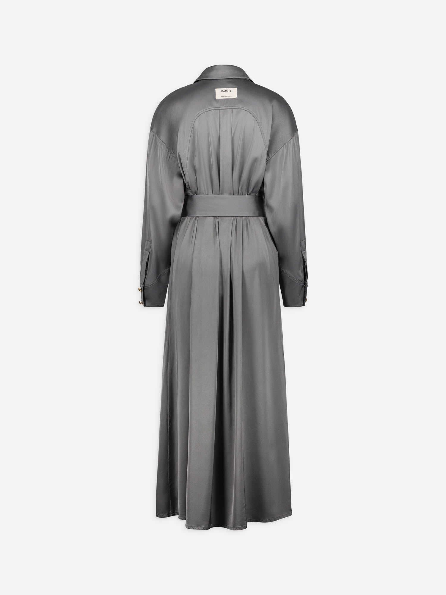 Maxe - Robe Chemise Satin Gris