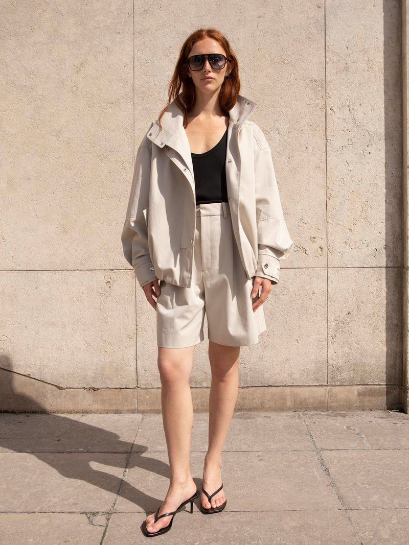Perry - Veste Col Montant Beige