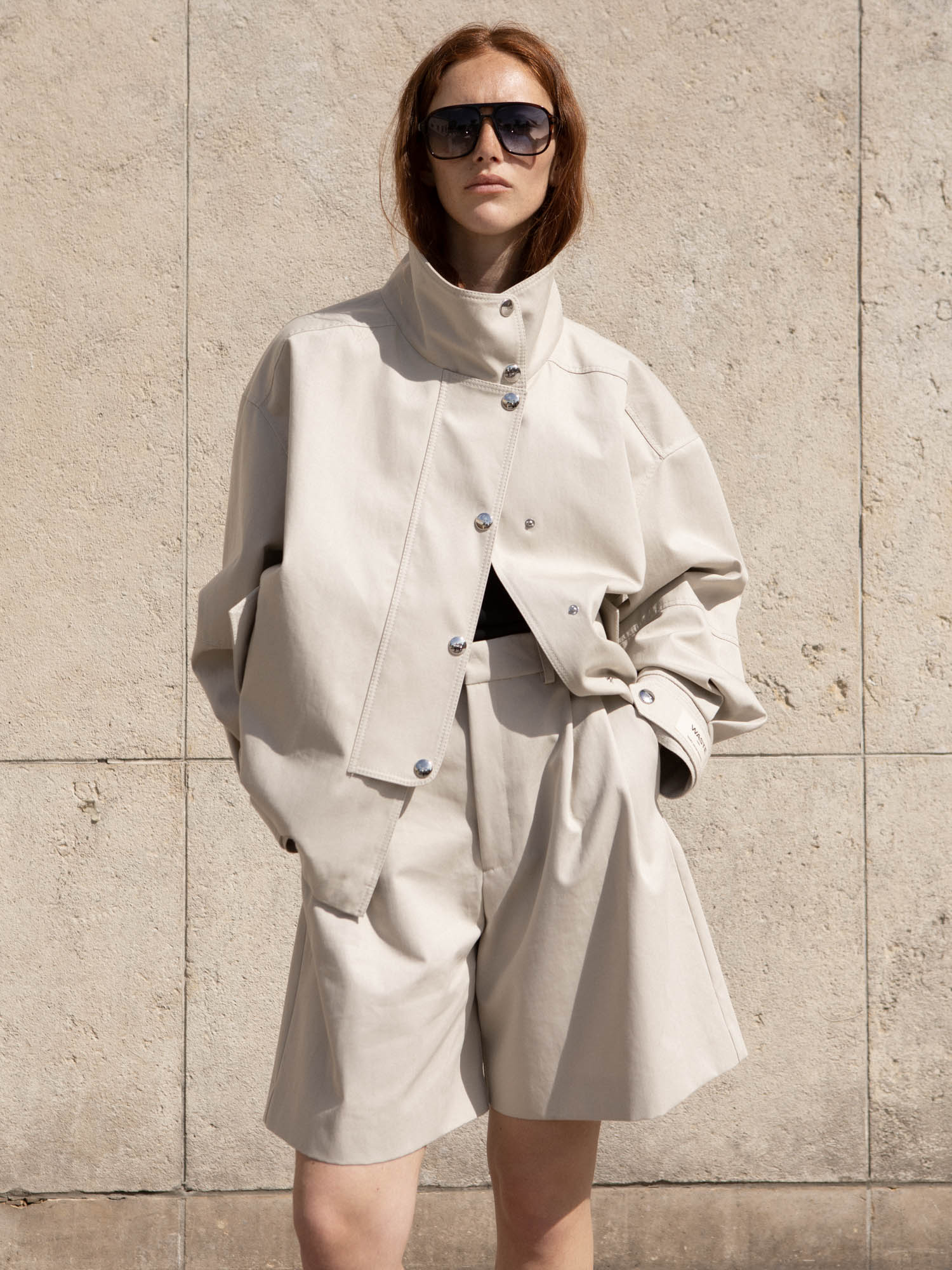 Perry - Veste Col Montant Beige