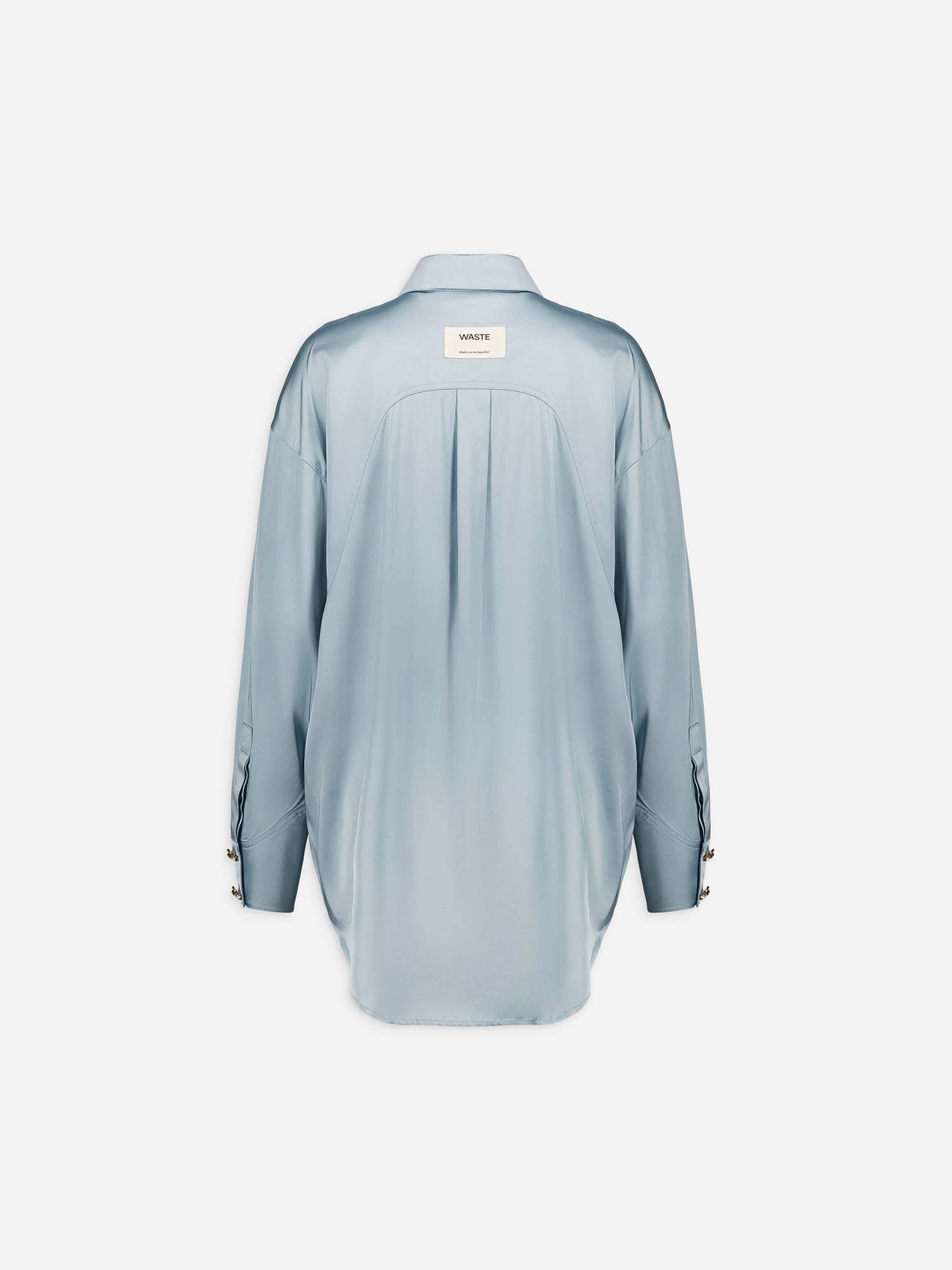Willy - Chemise Oversize Satin Bleu Ciel