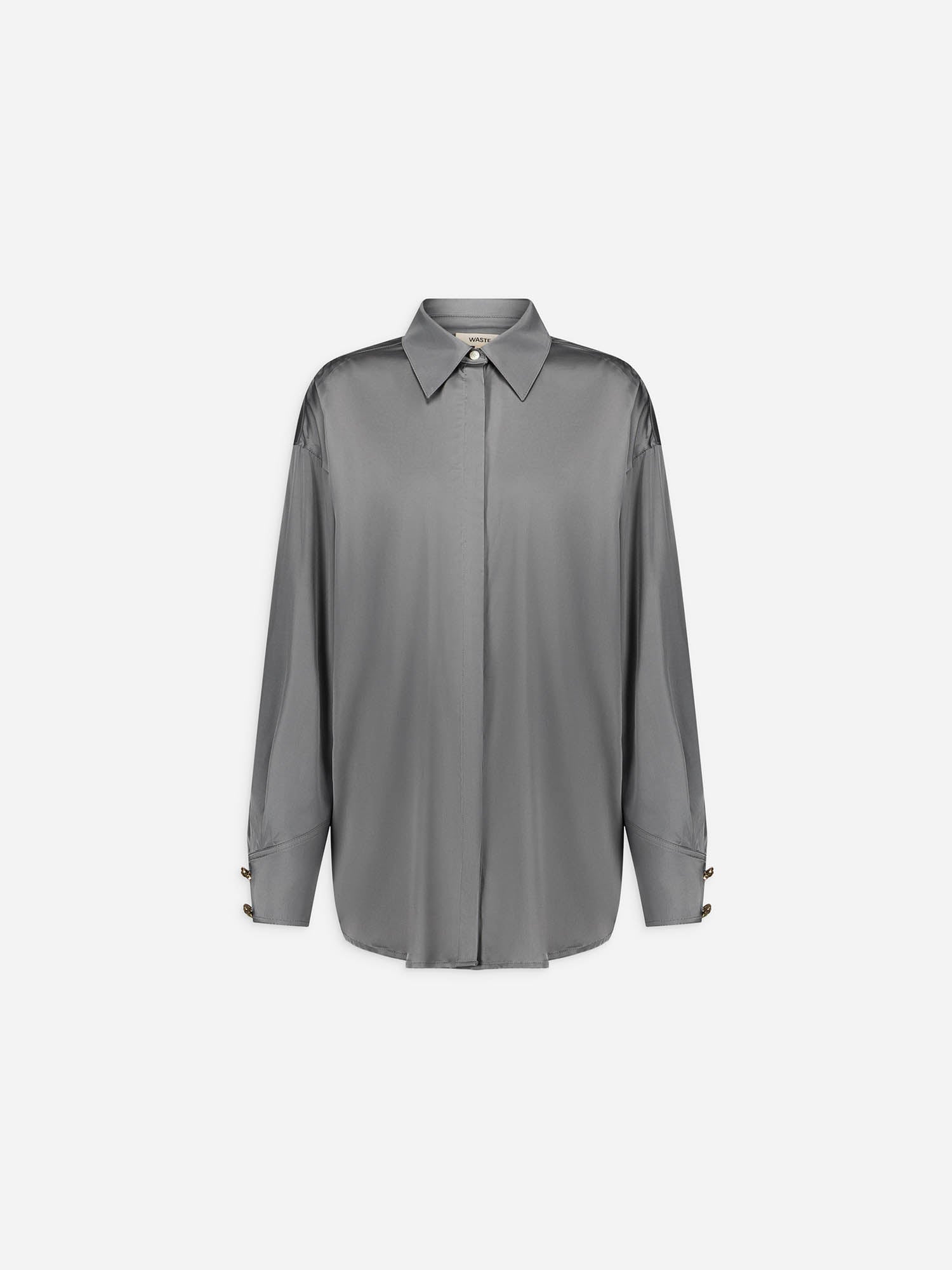 Willy - Chemise Oversize Satin Gris