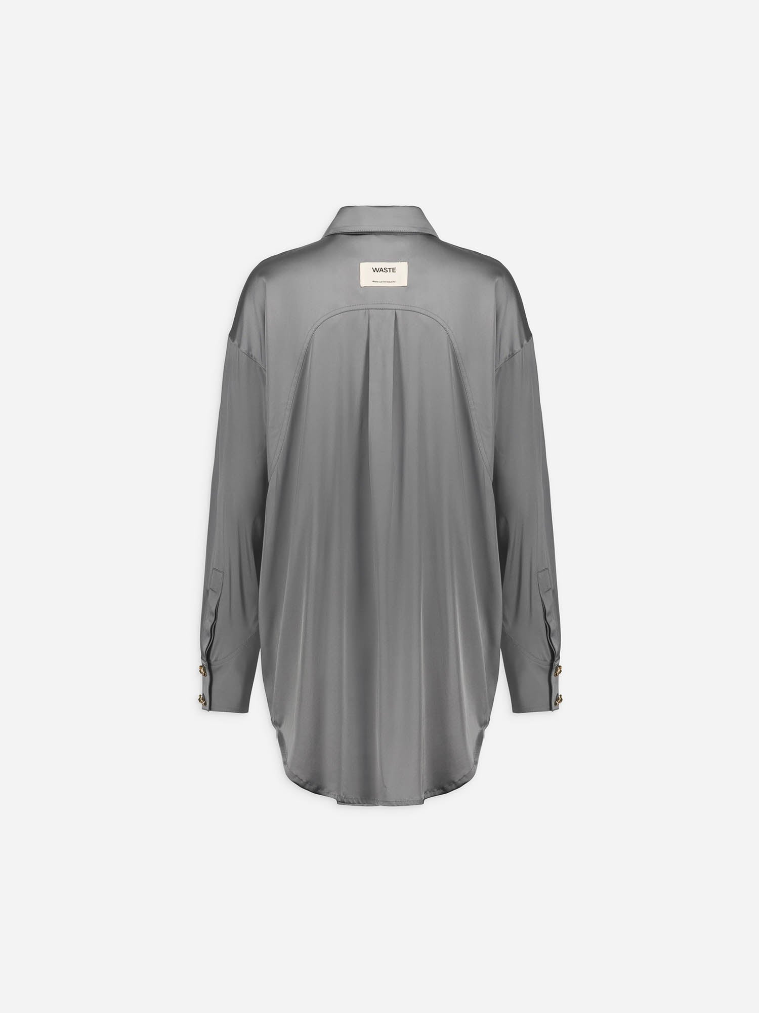 Willy - Chemise Oversize Satin Gris